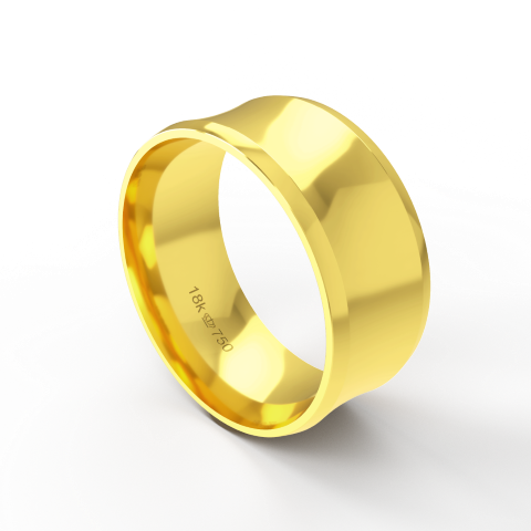 Aliança Casamento parte Interna Anatômica Externo Côncavo Ouro Branco, Ouro Rose ou Amarelo 18k C473R