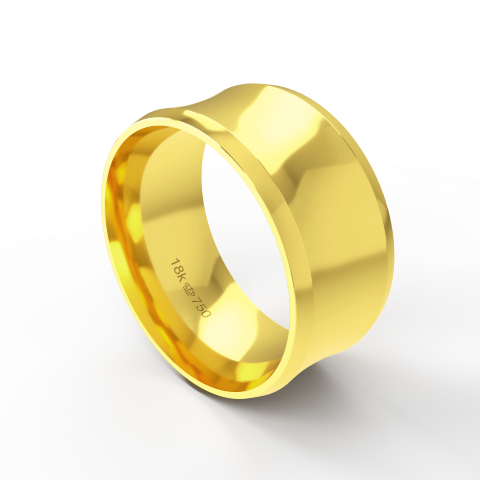 Aliança Casamento parte Interna Anatômica Externo Côncavo Ouro Branco, Ouro Rose ou Amarelo 18k C474R