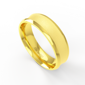 Aliança Casamento parte Interna Anatômica Externo Côncavo com Acabamento Fosqueado e Polido Ouro Branco, Ouro Rose ou Am