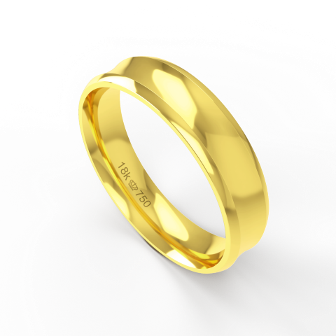 Aliança Casamento parte Interna Anatômica Externo Côncavo Ouro Branco, Ouro Rose ou Amarelo 18k C420R