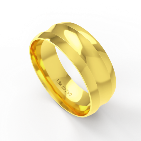 Aliança Casamento parte Interna Anatômica Externo Côncavo Ouro Branco, Ouro Rose ou Amarelo 18k C444R
