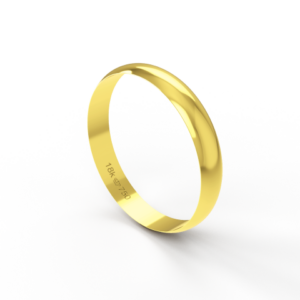 Aliança Casamento Noivado Compromisso parte Interna Reta Ouro Branco, Ouro Rose ou Amarelo 18k A350
