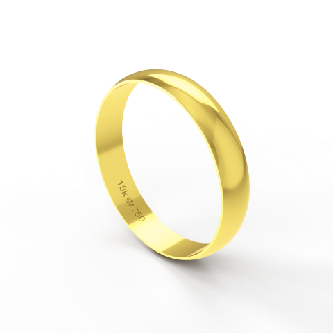 Aliança Casamento Noivado Compromisso parte Interna Reta Ouro Branco, Ouro Rose ou Amarelo 18k A390