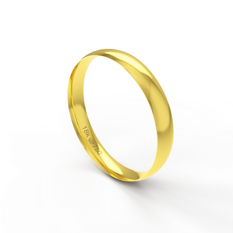 Aliança Casamento Noivado Compromisso Ouro Branco, Ouro Rose ou Amarelo 18k A390R