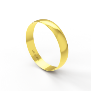 Aliança Casamento Noivado Compromisso parte Interna Reta Ouro Branco, Ouro Rose ou Amarelo 18k A410