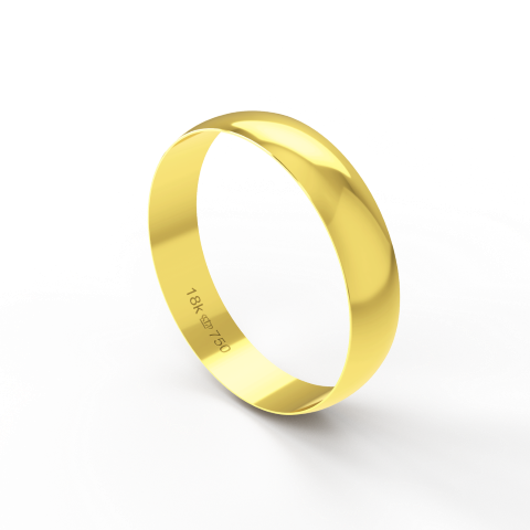 Aliança Casamento Noivado Compromisso parte Interna Reta Ouro Branco, Ouro Rose ou Amarelo 18k A440