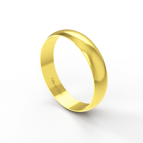 Aliança Casamento Noivado Compromisso parte Interna Reta Ouro Branco, Ouro Rose ou Amarelo 18k A450 - Image 4