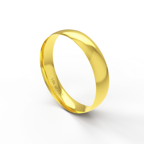 Aliança Casamento Noivado Compromisso parte Interna Anatômica Ouro Branco, Ouro Rose ou Amarelo 18k A450R