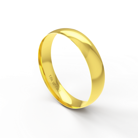 Aliança Casamento Noivado Compromisso parte Interna Anatômica Ouro Branco, Ouro Rose ou Amarelo 18k A460R