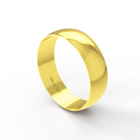 Aliança Casamento Noivado Compromisso parte Interna Reta Ouro Branco, Ouro Rose ou Amarelo 18k A600