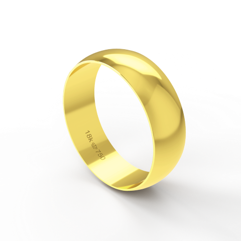 Aliança Casamento Noivado Compromisso parte Interna Reta Ouro Branco, Ouro Rose ou Amarelo 18k A630
