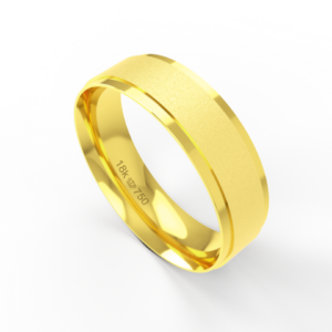 Aliança de Casamento parte Interna Anatômica Acabamento Fosqueado e Polido Ouro Branco, Ouro Rose ou Amarelo 18k C236R