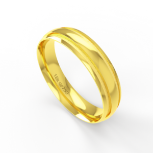 Aliança de Casamento parte Interna Anatômica Acabamento Polido e Fosqueado Ouro Branco, Ouro Rose ou Amarelo 18k C270R
