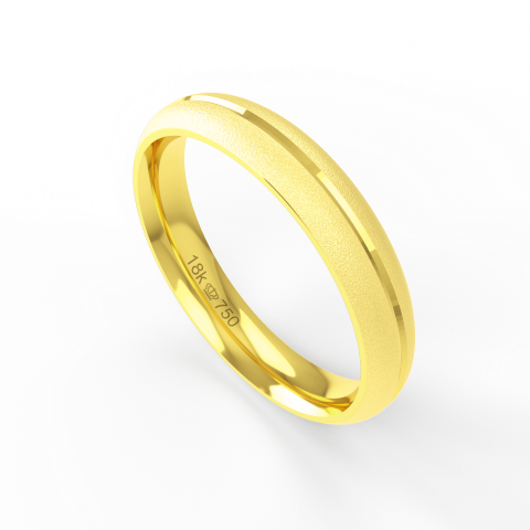 Aliança de Casamento parte Interna Anatômica Acabamento Fosqueado e Polido Ouro Branco, Ouro Rose ou Amarelo 18k C276R