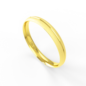 Aliança de Casamento parte Interna Anatômica Acabamento Fosqueado e Polido Ouro Branco, Ouro Rose ou Amarelo 18k C277R