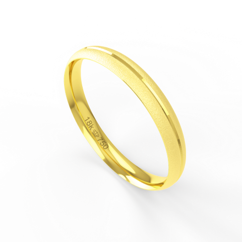 Aliança de Casamento parte Interna Anatômica Acabamento Fosqueado e Polido Ouro Branco, Ouro Rose ou Amarelo 18k C277R