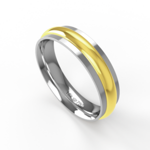 Aliança de Casamento 2 cores Noivado Compromisso parte Interna Anatômica Trabalhada com Ouro Branco, Ouro Rose ou Amarel