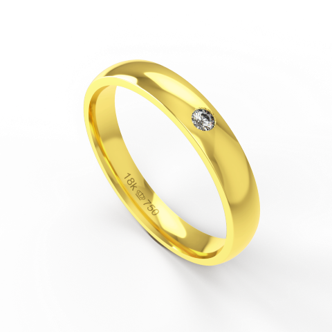 Aliança Casamento Noivado Compromisso parte Interna Anatômica Ouro Branco Ouro Rose ou Amarelo 18k C34RAZ