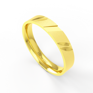 Aliança de Casamento parte Interna Anatômica com Trabalho Acabamento Polido e Fosqueado Ouro Branco, Ouro Rose ou Amarel
