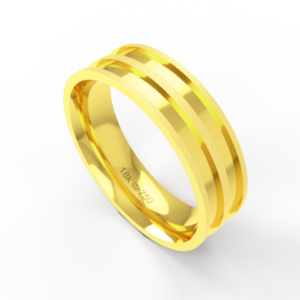 Aliança Casamento parte Interna Anatômica com Acabamento Polido e Fosqueado Ouro Branco, Ouro Rose ou Amarelo 18k C427R