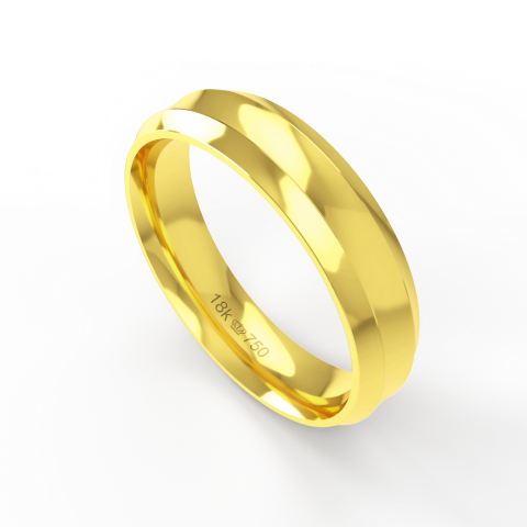 Aliança de Casamento Noivado Compromisso parte Interna Anatômica Ouro Branco, Ouro Rose ou Amarelo 18k C448R