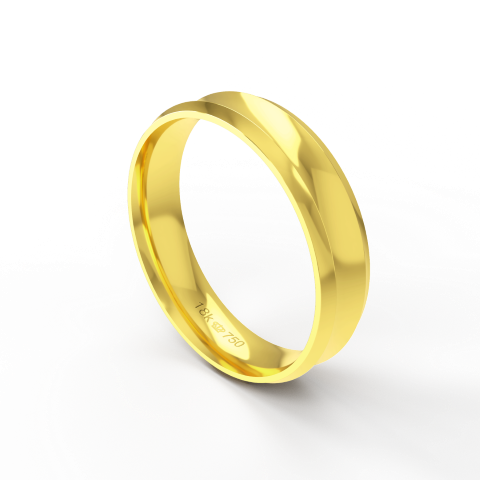 Aliança de Casamento Noivado Compromisso parte Interna Anatômica Ouro Branco, Ouro Rose ou Amarelo 18k C493R