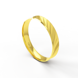 Aliança de Casamento Noivado parte Interna Anatômica Exterior Côncava Ouro Branco, Ouro Rose ou Amarelo 18k AT130R