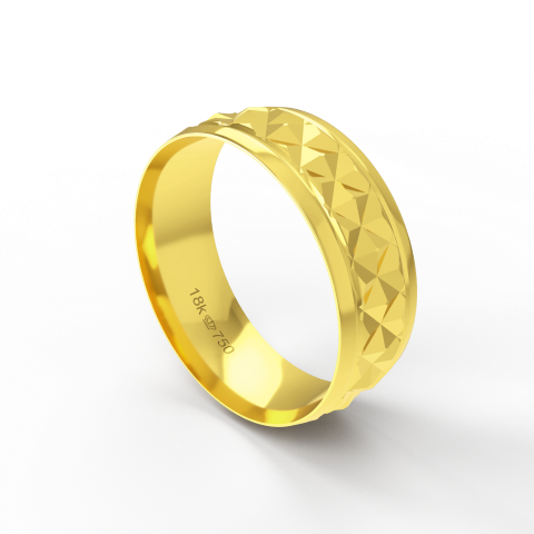 Aliança de Casamento Noivado parte Interna Anatômica Exterior Trabalhado em Alto Relevo Ouro Branco, Ouro Rose ou Amarel