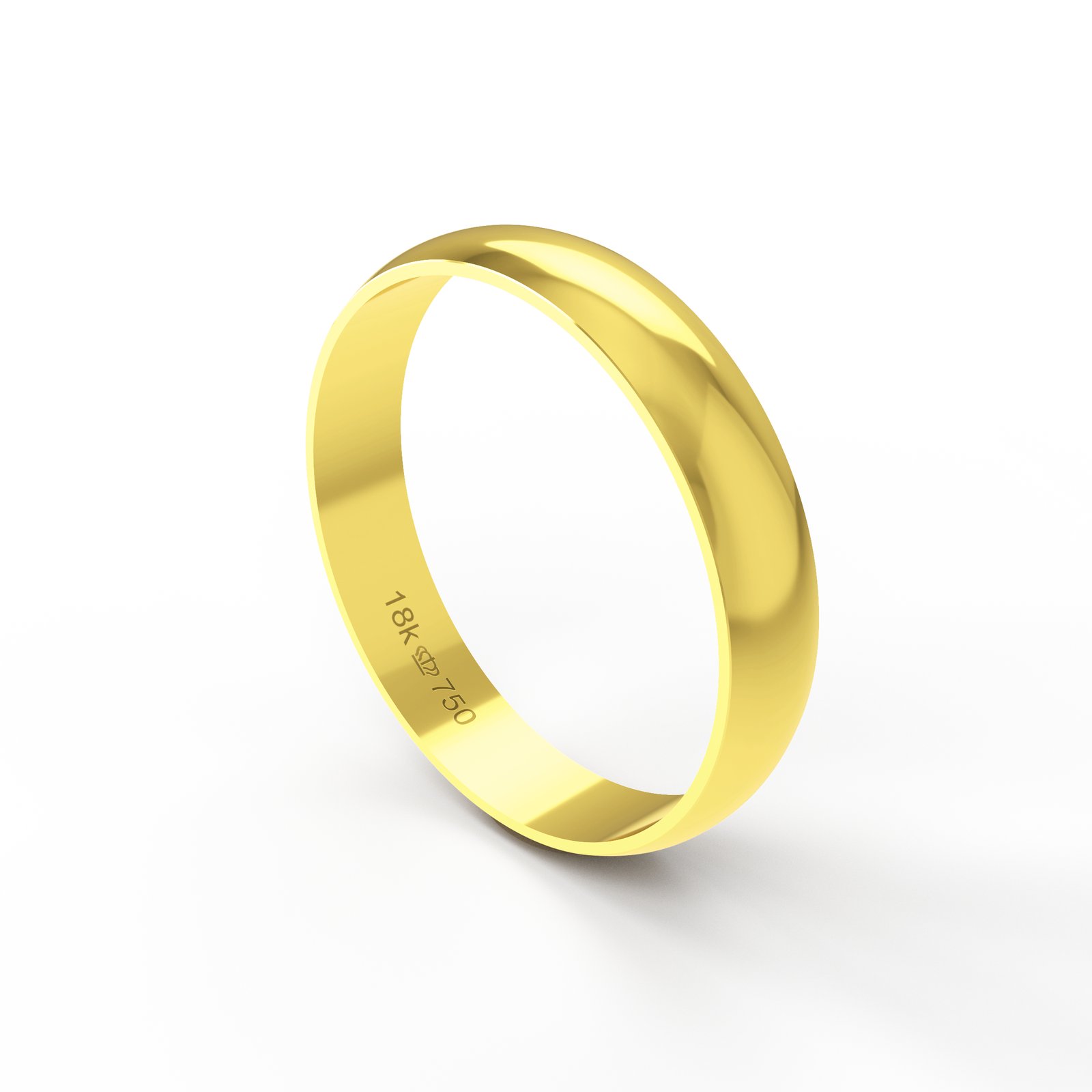 Aliança Ouro 18K 4mm Anatômica B40E